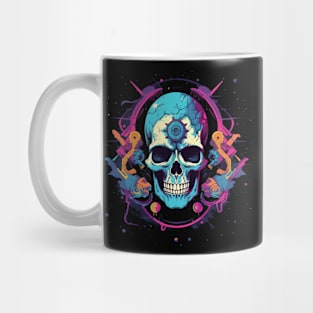 Cyberpunk Sci-Fi Skull Mug